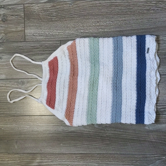 Hollister Striped Crochet Top XS